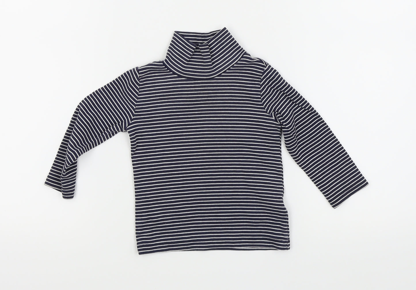 NEXT Girls White Striped  Basic T-Shirt Size 9-12 Months
