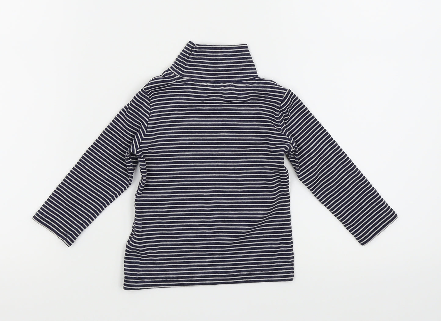 NEXT Girls White Striped  Basic T-Shirt Size 9-12 Months