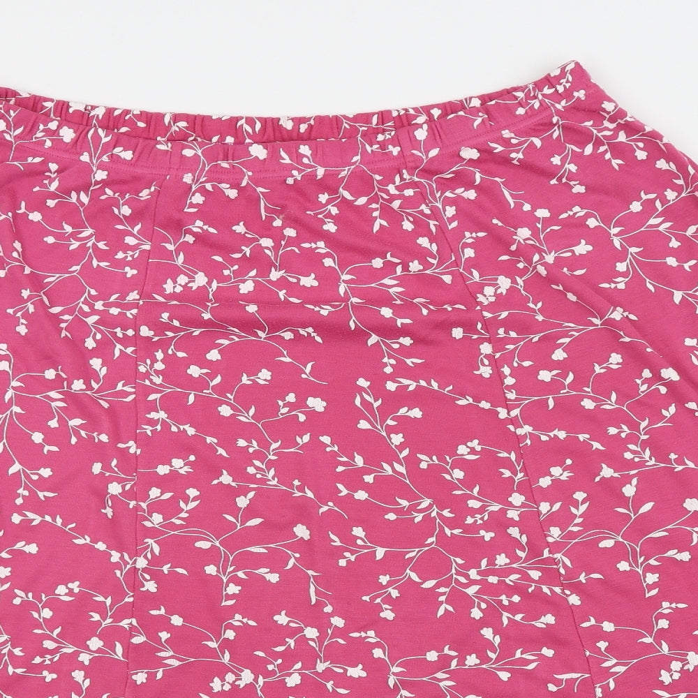 Cassics Womens Pink Floral  Pleated Skirt Size 20