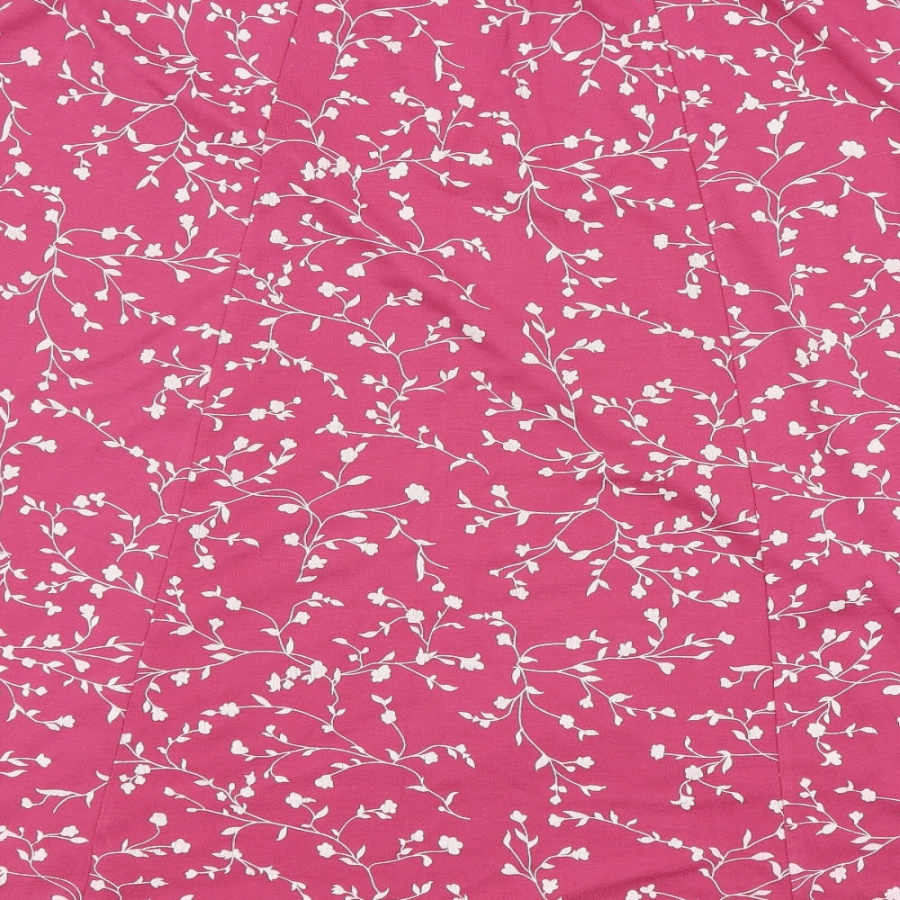 Cassics Womens Pink Floral  Pleated Skirt Size 20
