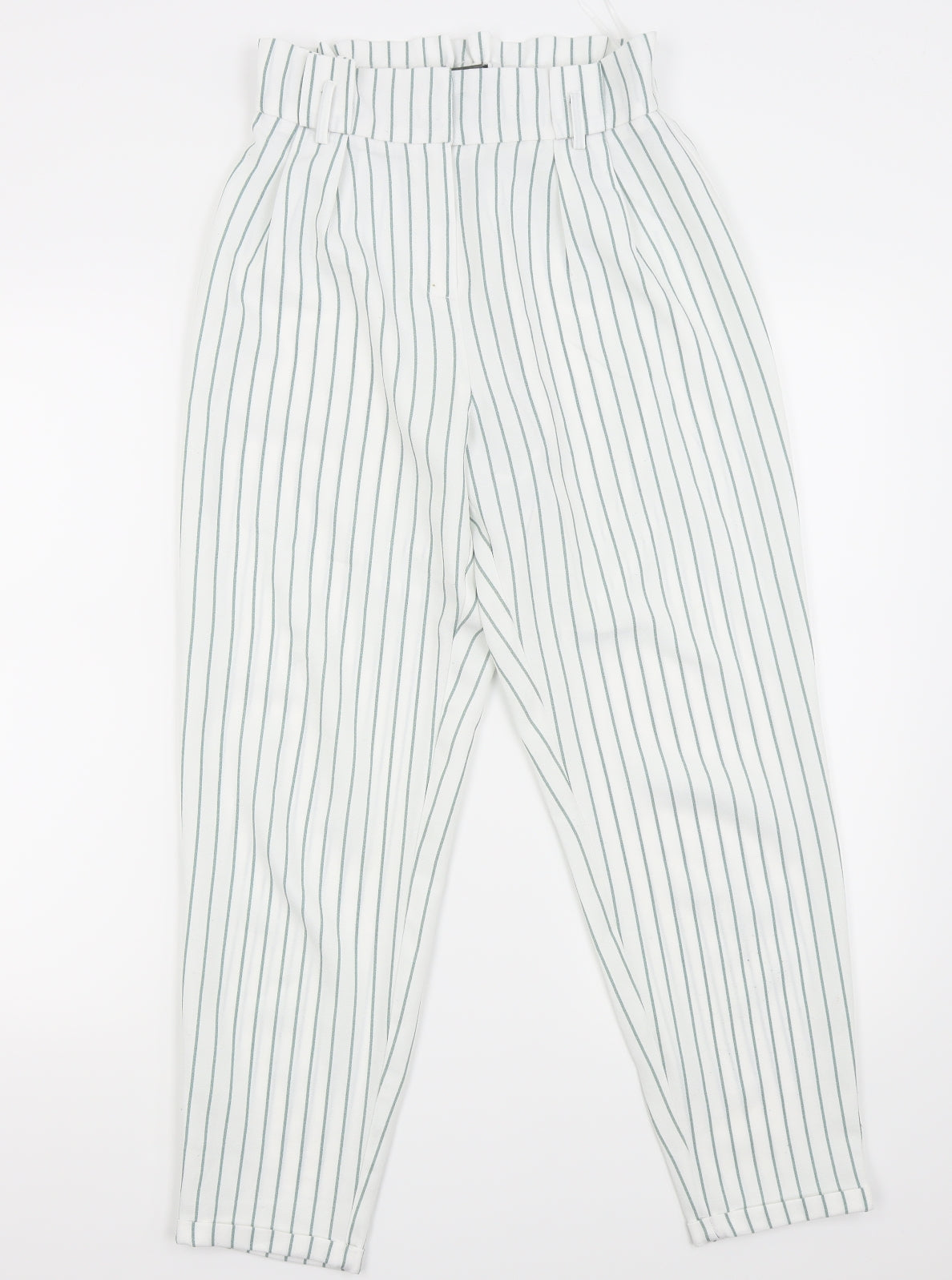 Primark Womens White Striped  Trousers  Size 8 L24 in