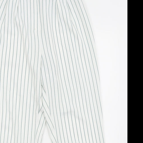 Primark Womens White Striped  Trousers  Size 8 L24 in