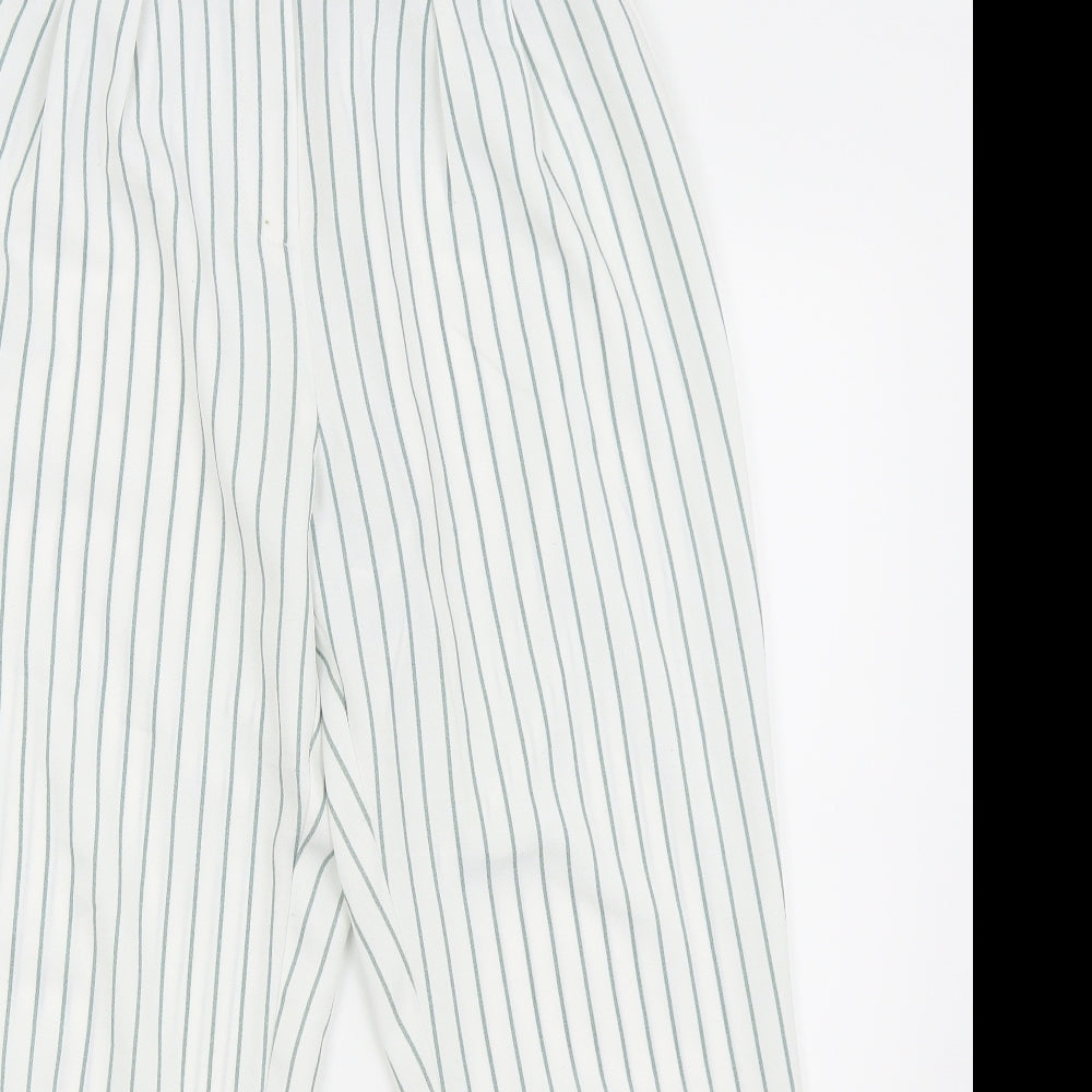 Primark Womens White Striped  Trousers  Size 8 L24 in