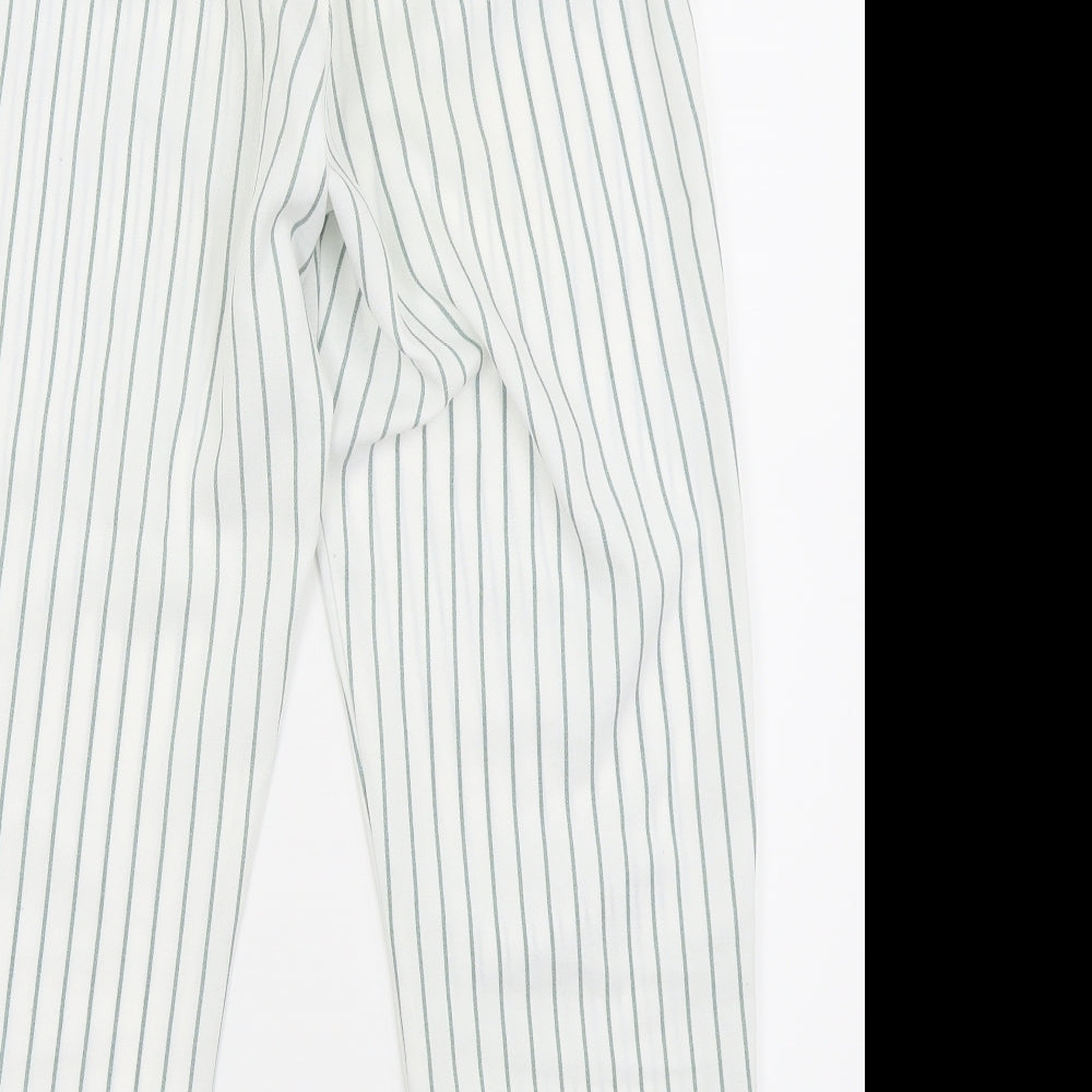 Primark Womens White Striped  Trousers  Size 8 L24 in