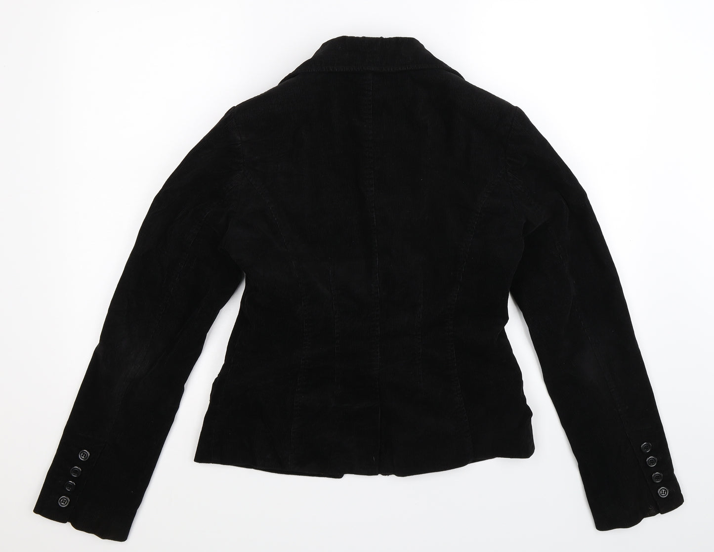 H&M Womens Black  Corduroy Jacket Blazer Size 14