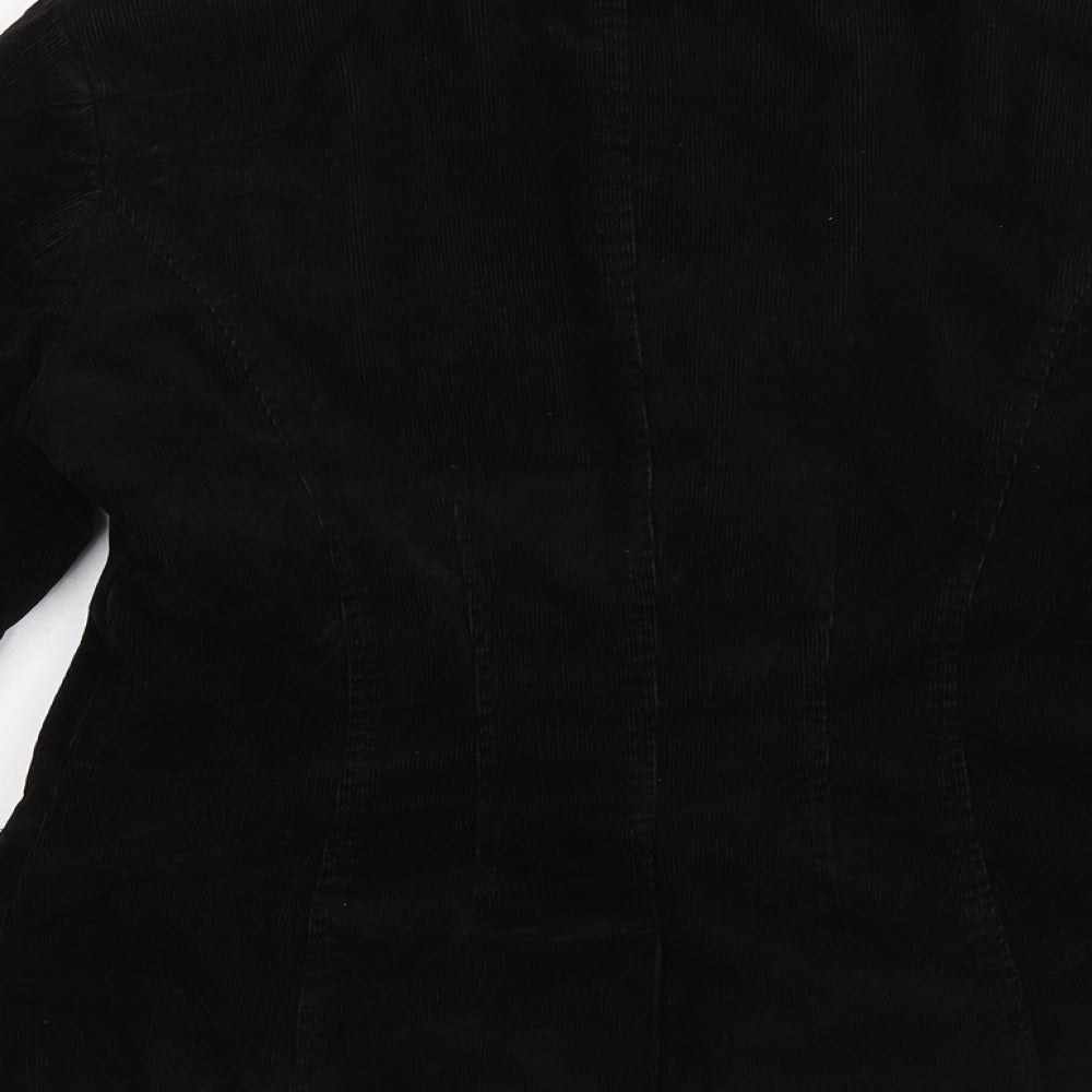 H&M Womens Black  Corduroy Jacket Blazer Size 14