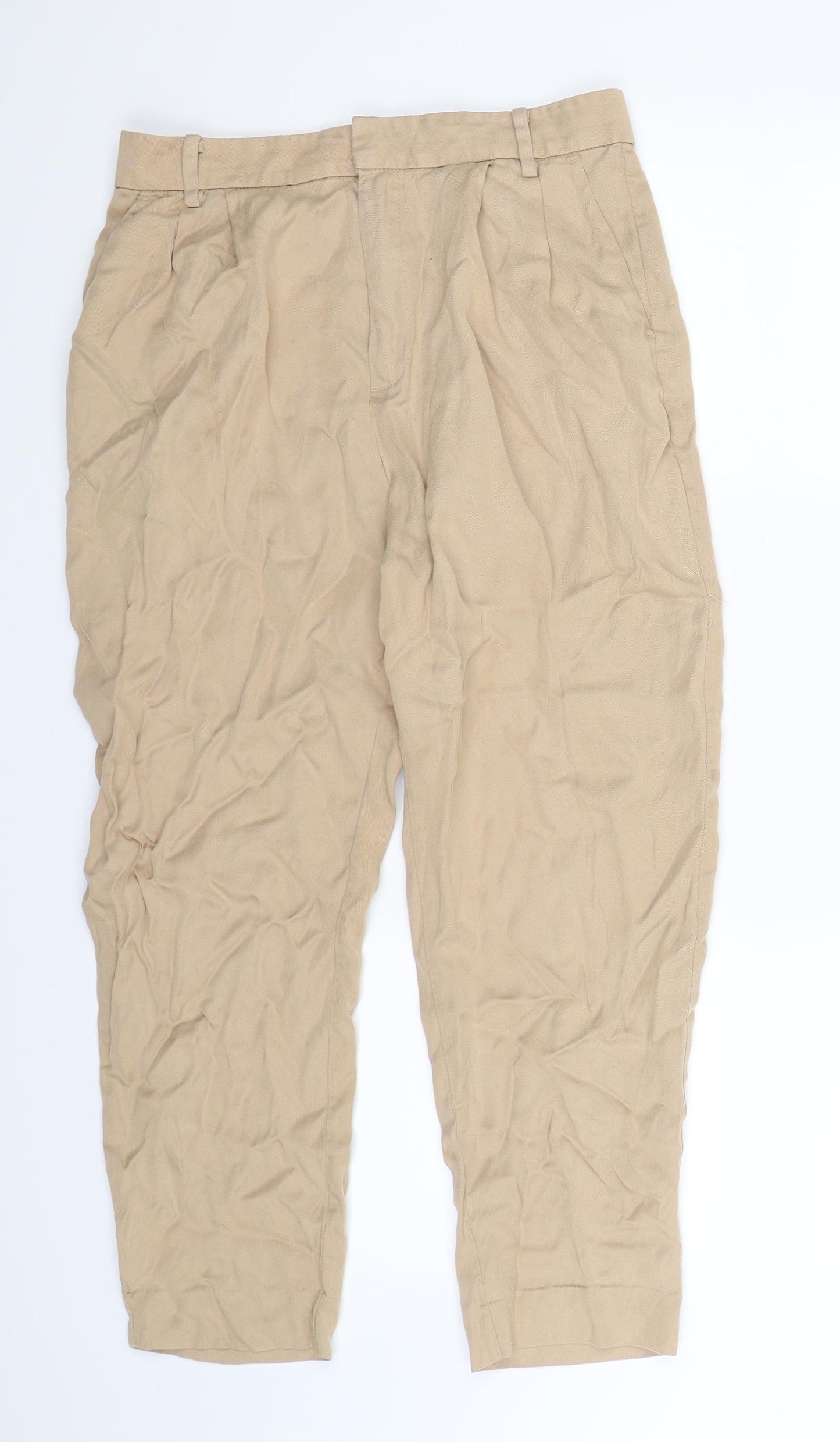 Lindex Womens Beige   Cropped Trousers Size 12 L23 in