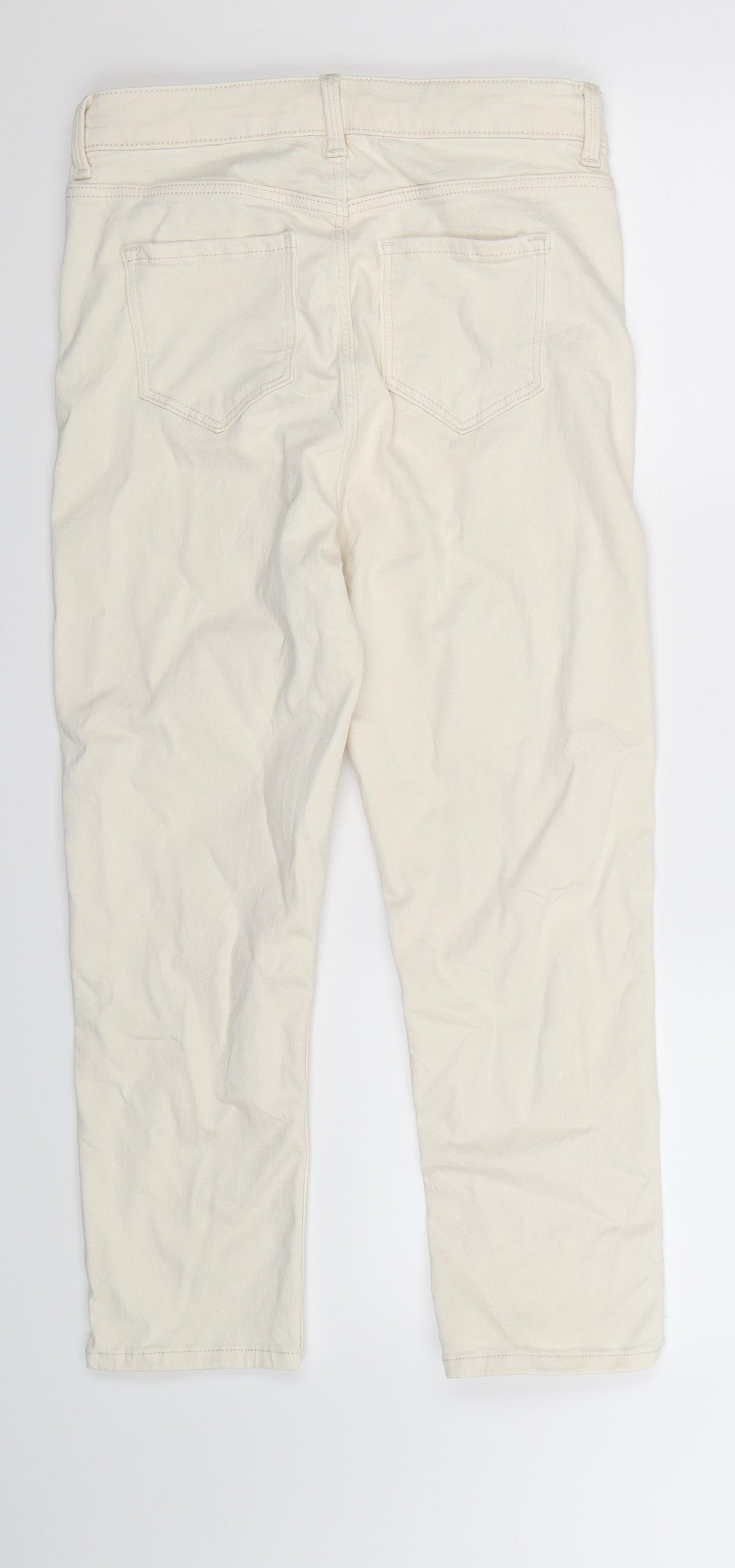 Marks and Spencer Womens White  Denim Cropped Jeans Size 10 L22 in