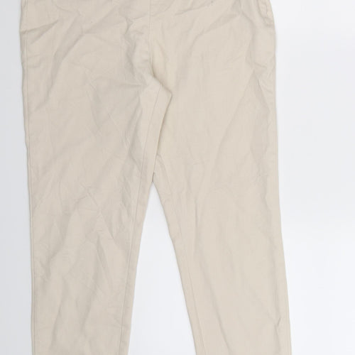 H&M Womens Beige   Trousers  Size 12 L25 in