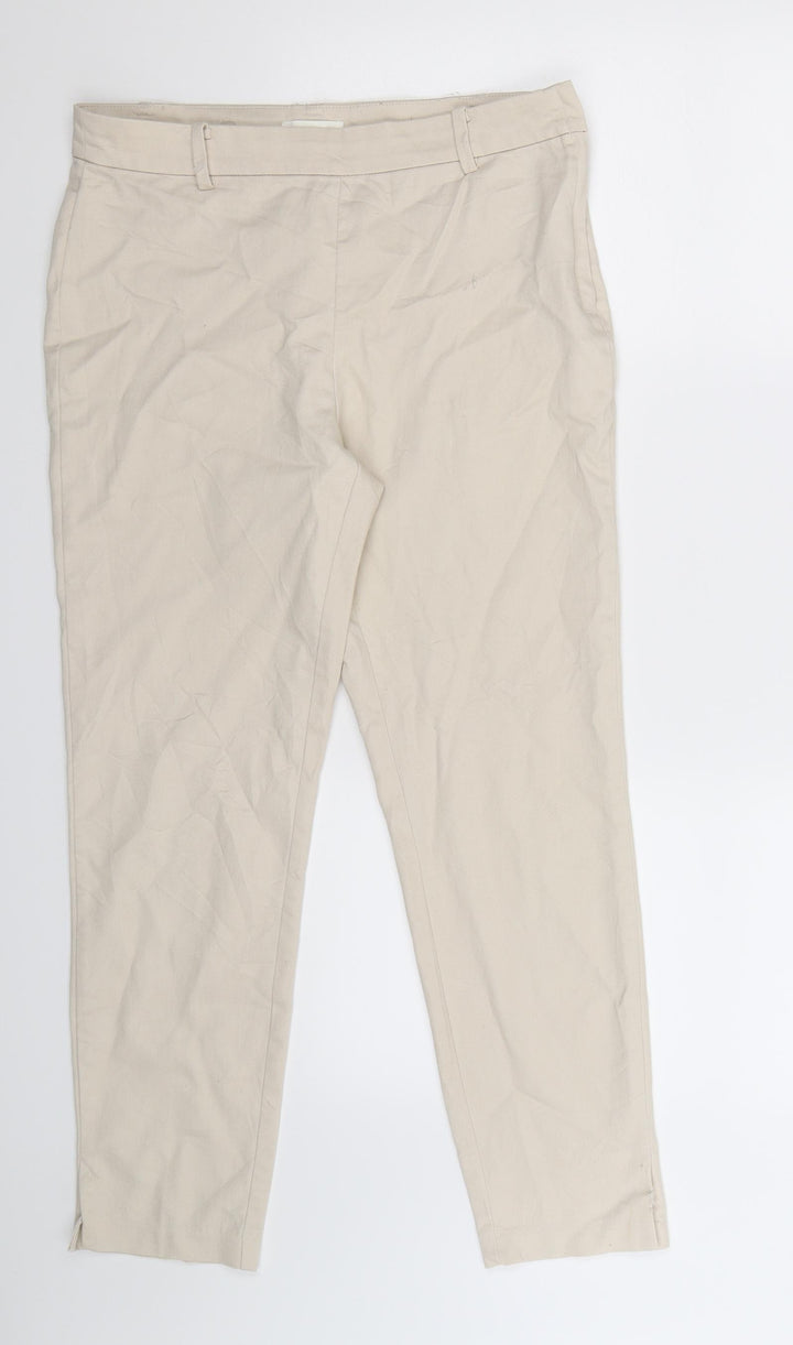 H&M Womens Beige   Trousers  Size 12 L25 in