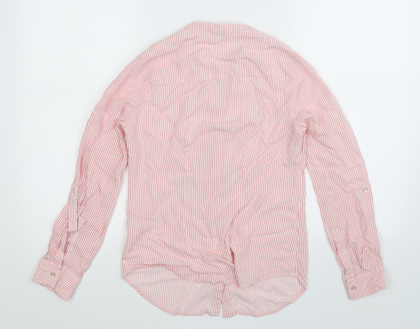 Atmosphere Womens Pink Striped  Basic Button-Up Size 8