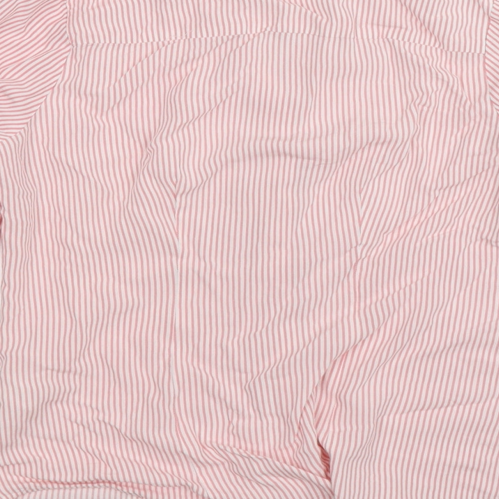Atmosphere Womens Pink Striped  Basic Button-Up Size 8