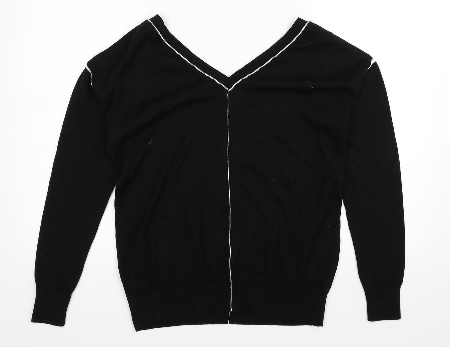 Unique Mode Womens Black  Knit Pullover Jumper Size S