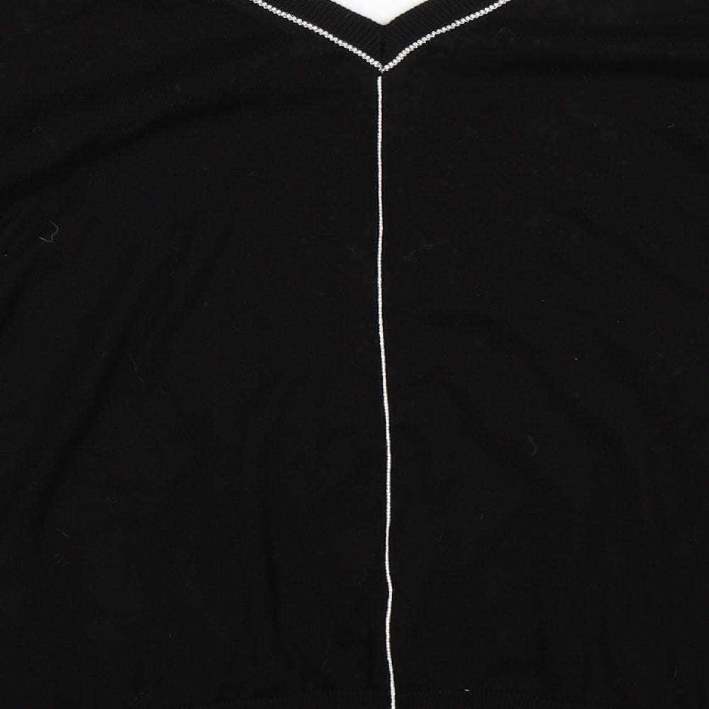 Unique Mode Womens Black  Knit Pullover Jumper Size S