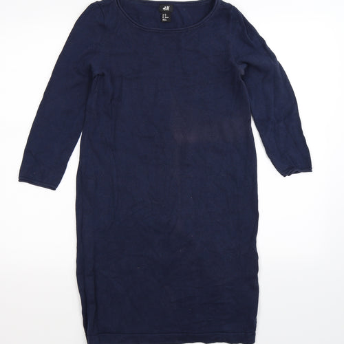 H&M Womens Blue  Knit Jumper Dress  Size XS