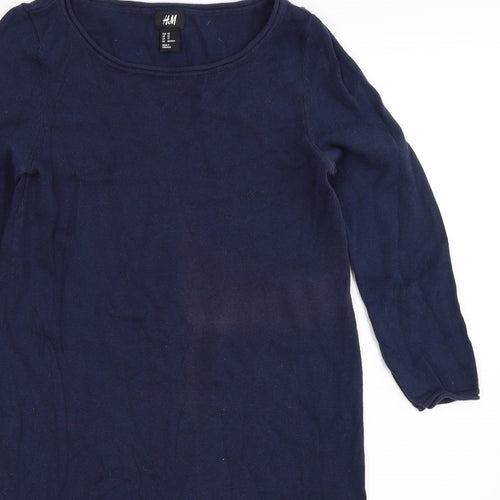 H&M Womens Blue  Knit Jumper Dress  Size XS