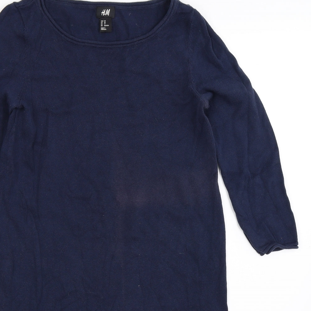 H&M Womens Blue  Knit Jumper Dress  Size XS