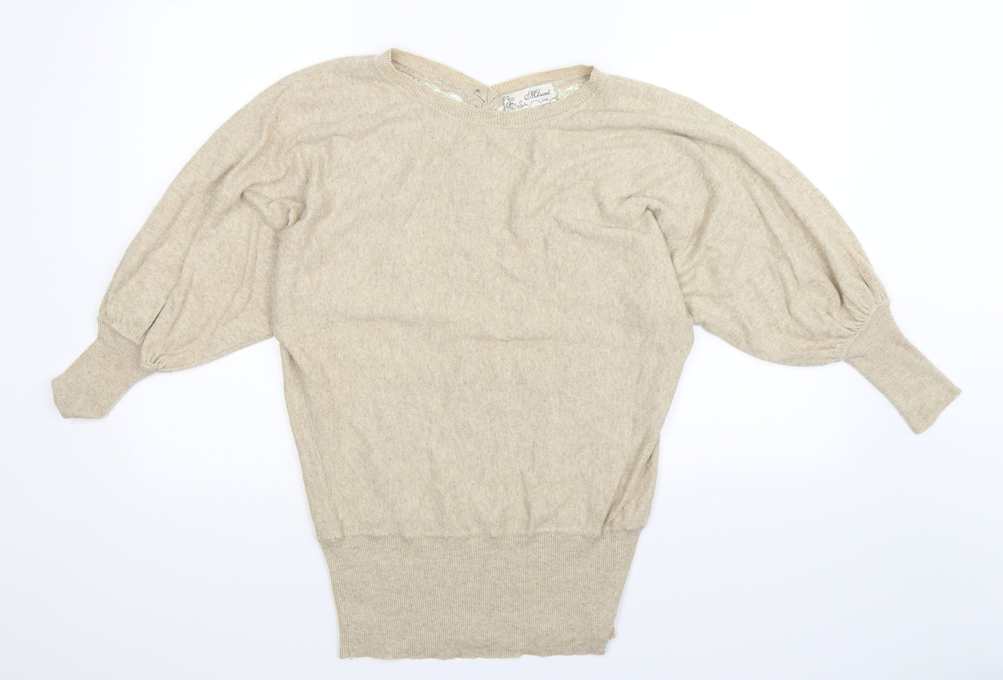 Mizumi Womens Beige  Knit Pullover Jumper Size M