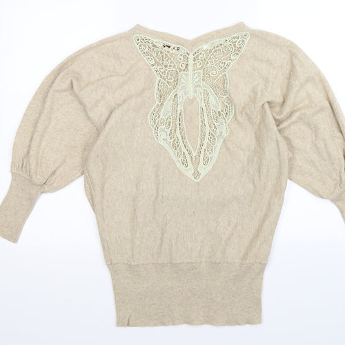Mizumi Womens Beige  Knit Pullover Jumper Size M