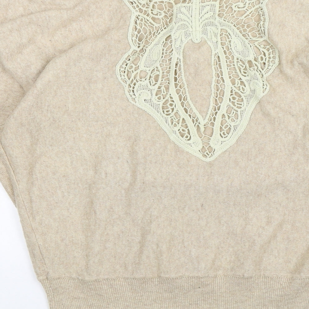 Mizumi Womens Beige  Knit Pullover Jumper Size M