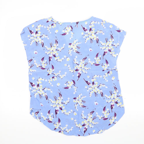 Per Una Womens Blue Floral  Basic T-Shirt Size 10