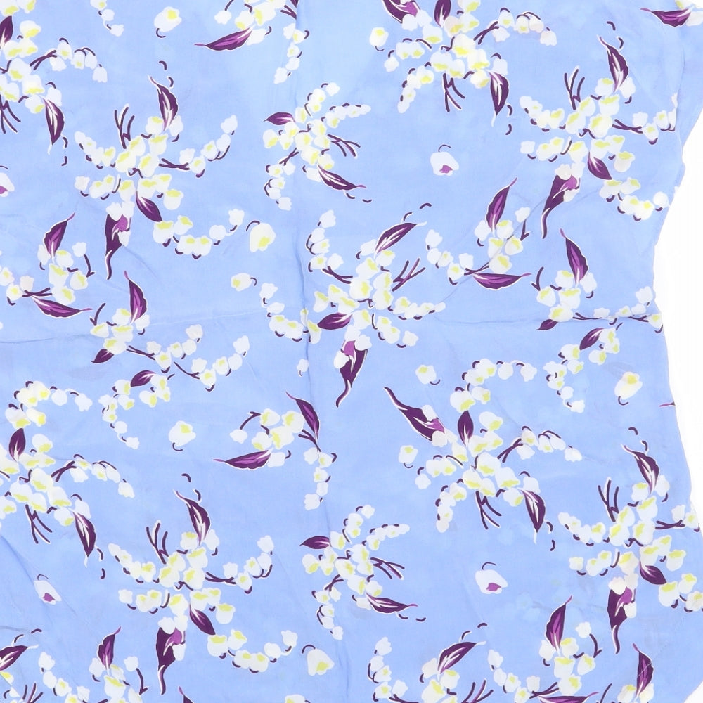 Per Una Womens Blue Floral  Basic T-Shirt Size 10