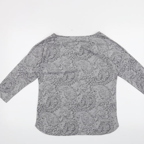M&S Womens Grey Paisley  Basic T-Shirt Size 8