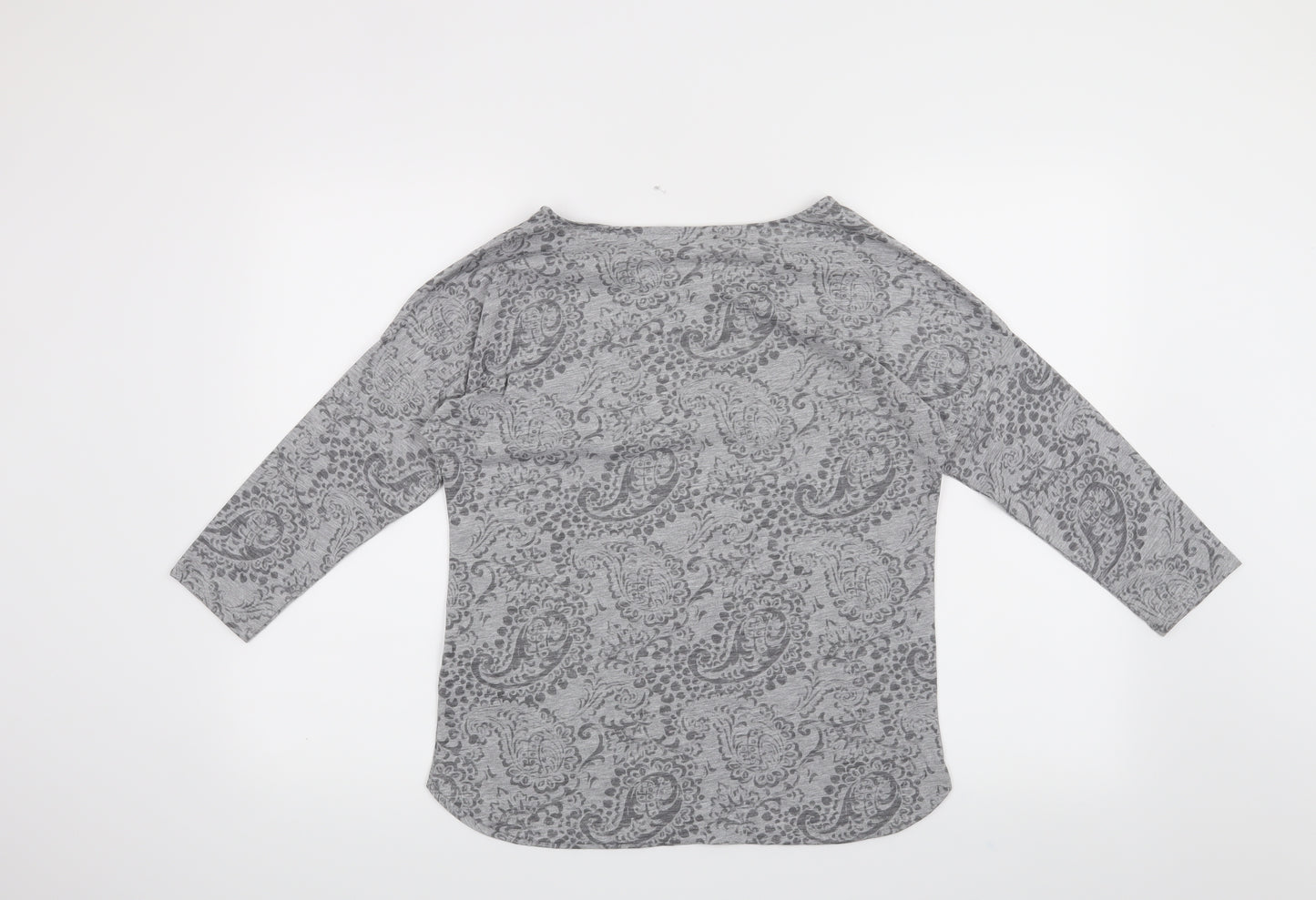 M&S Womens Grey Paisley  Basic T-Shirt Size 8