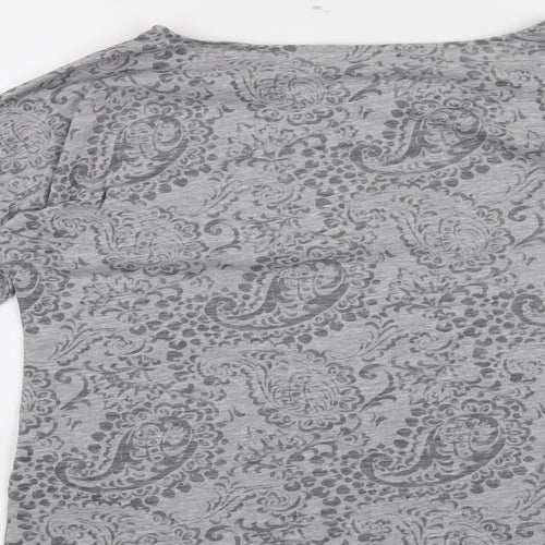 M&S Womens Grey Paisley  Basic T-Shirt Size 8