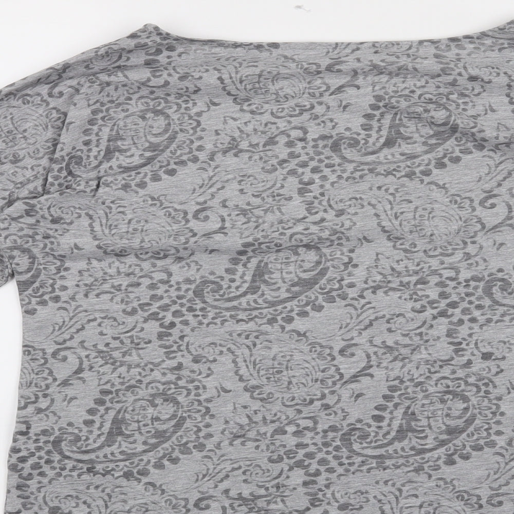 M&S Womens Grey Paisley  Basic T-Shirt Size 8