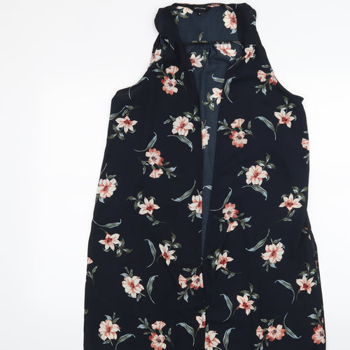 New Look Womens Blue Floral  Cardigan Jumper Size 8
