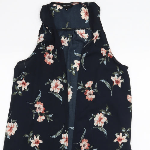 New Look Womens Blue Floral  Cardigan Jumper Size 8