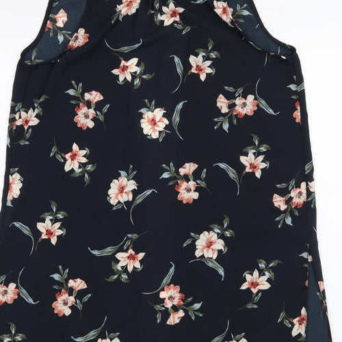 New Look Womens Blue Floral  Cardigan Jumper Size 8