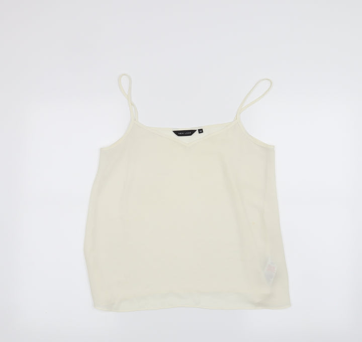 New Look Womens White Basic Tank Size 10