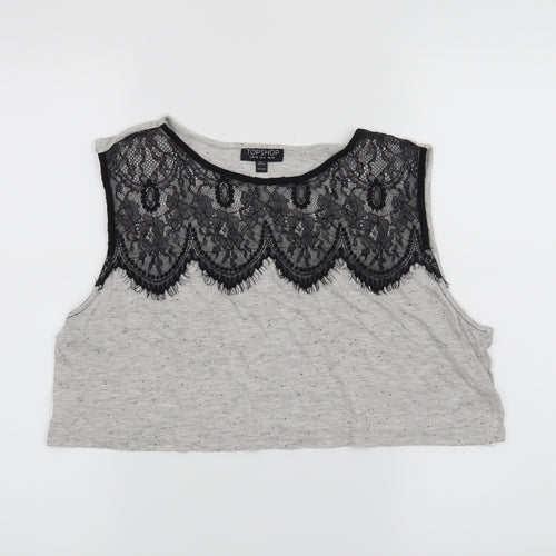 Topshop Womens Grey   Basic Tank Size 10