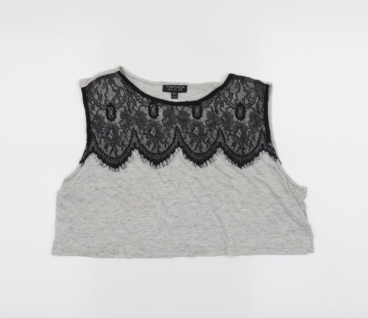 Topshop Womens Grey Basic Tank Size 10