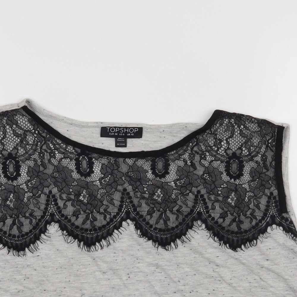 Topshop Womens Grey   Basic Tank Size 10