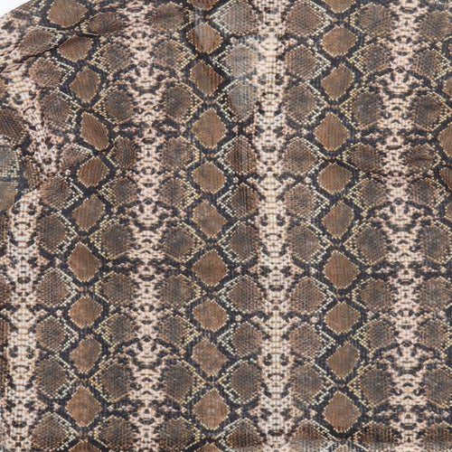 Pull & Bear Womens Brown Animal Print  Basic Blouse Size XS