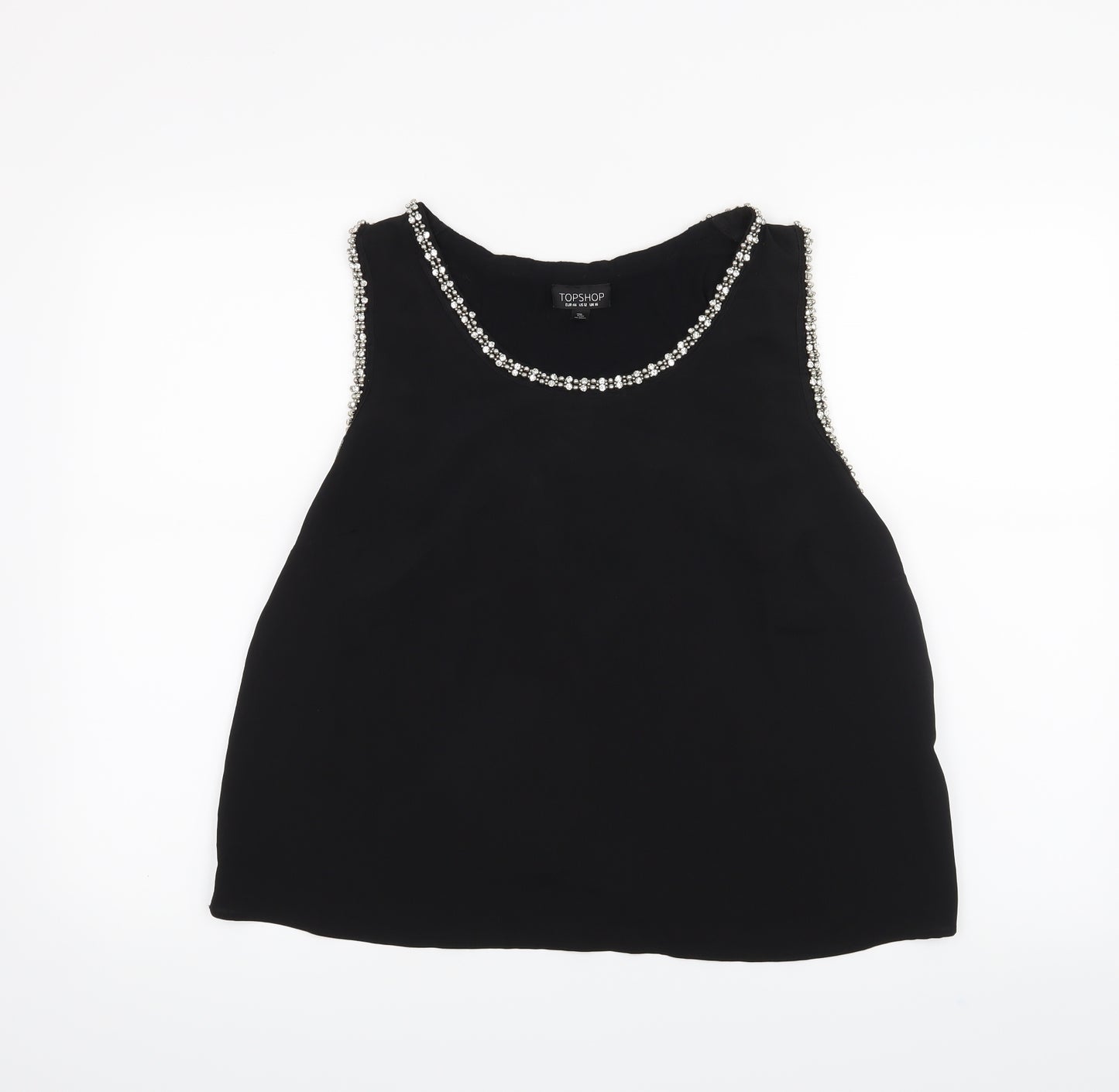 Topshop Womens Black   Basic Blouse Size 16