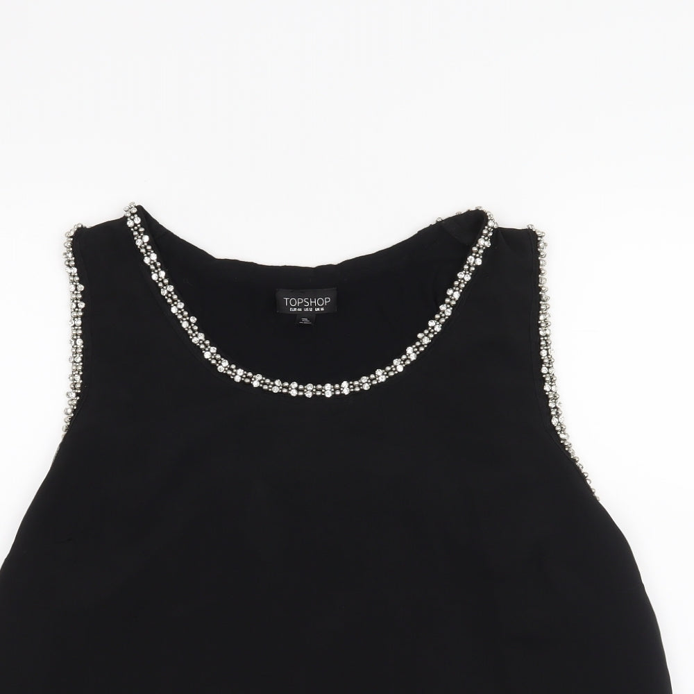 Topshop Womens Black   Basic Blouse Size 16