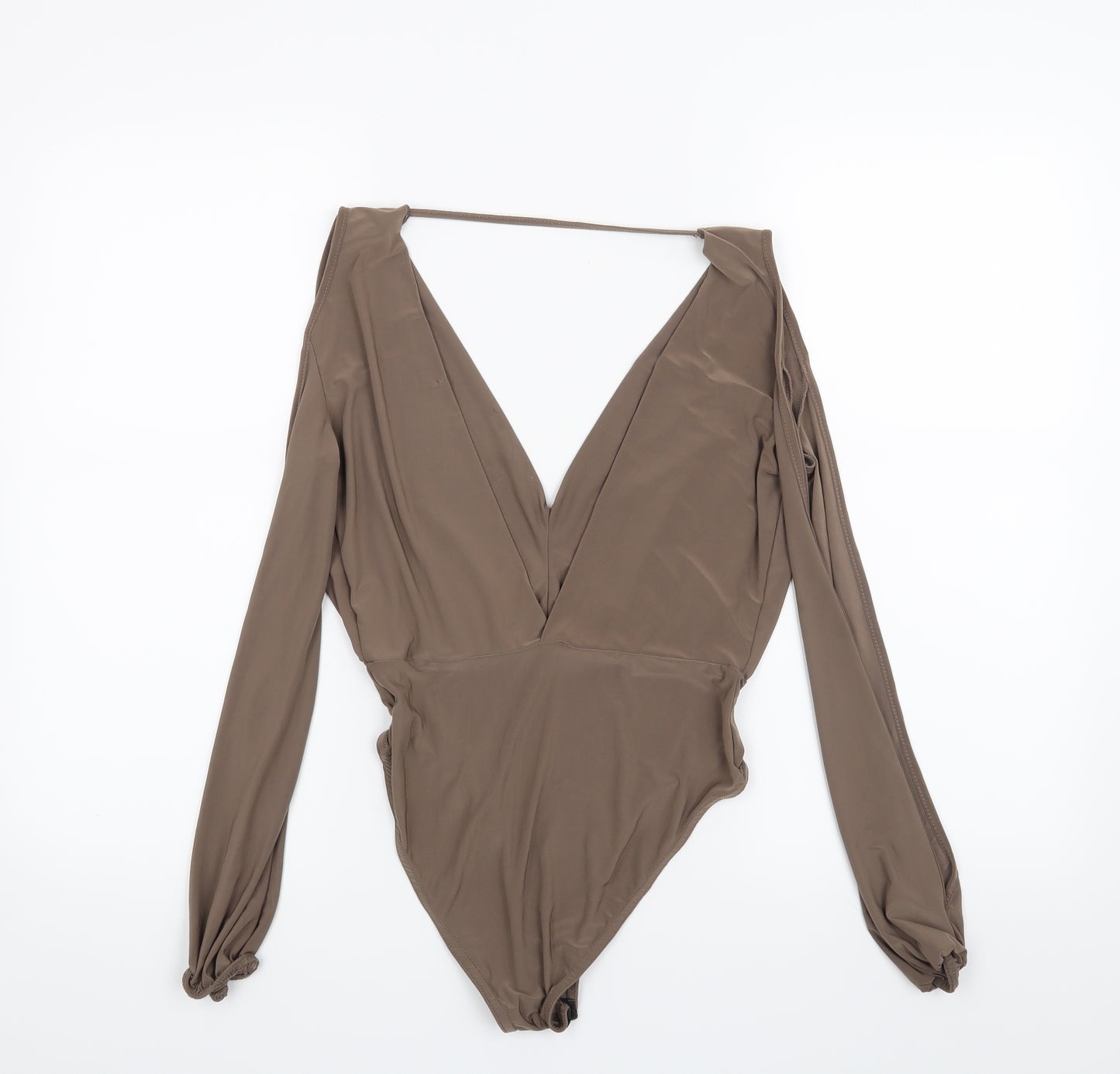 Missguided Womens Brown   Bodysuit One-Piece Size 8