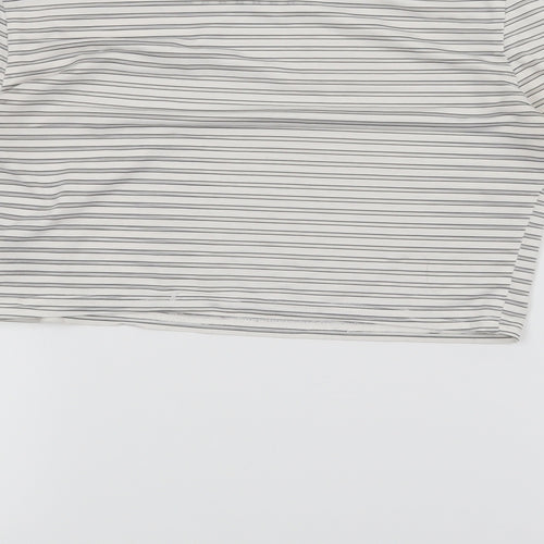 Topshop Womens White Striped  Basic T-Shirt Size 8