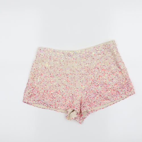Topshop Womens White   Hot Pants Shorts Size 8
