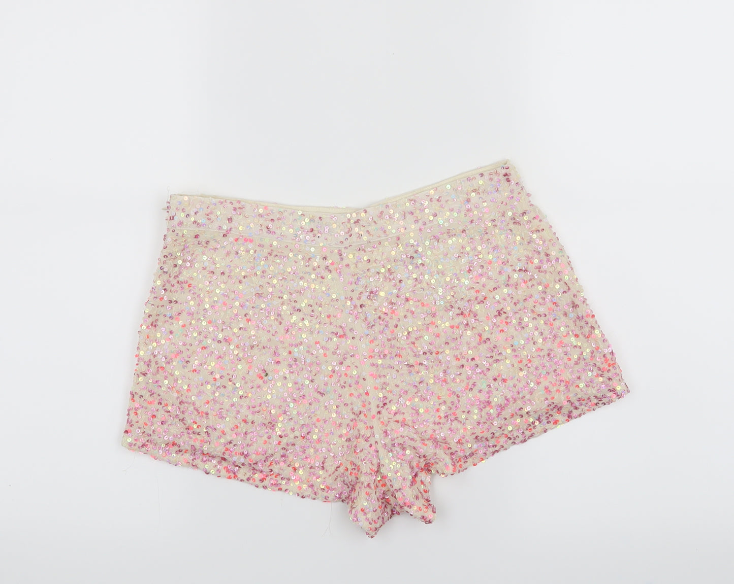 Topshop Womens White   Hot Pants Shorts Size 8