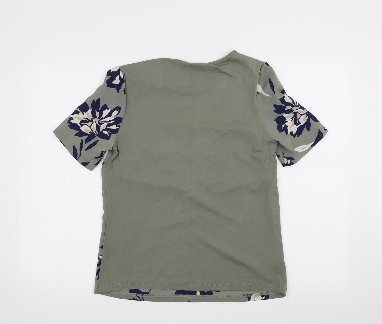 M&S Womens Green Floral  Basic T-Shirt Size 8