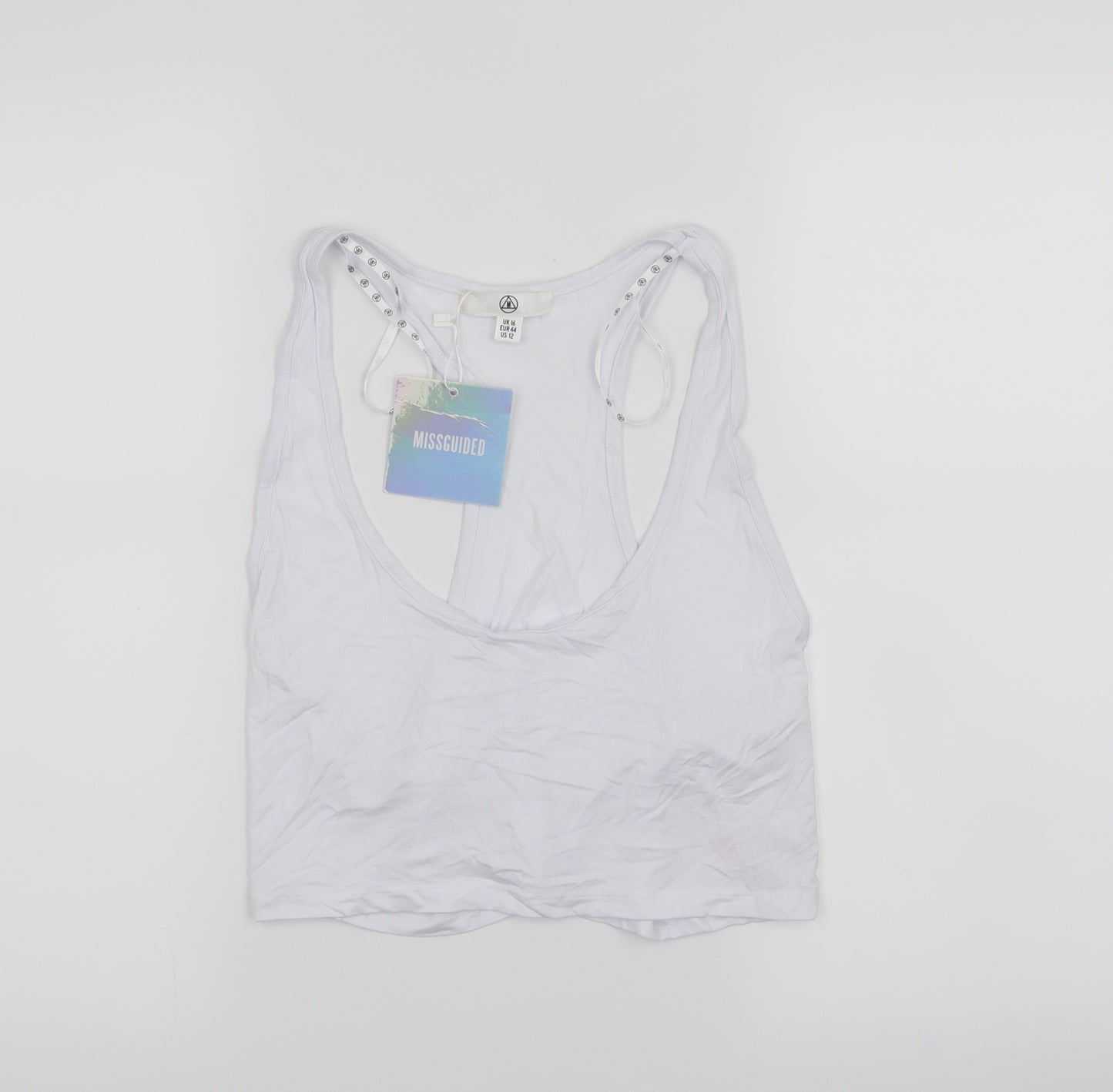 Missguided Womens White   Cropped Tank Size 16