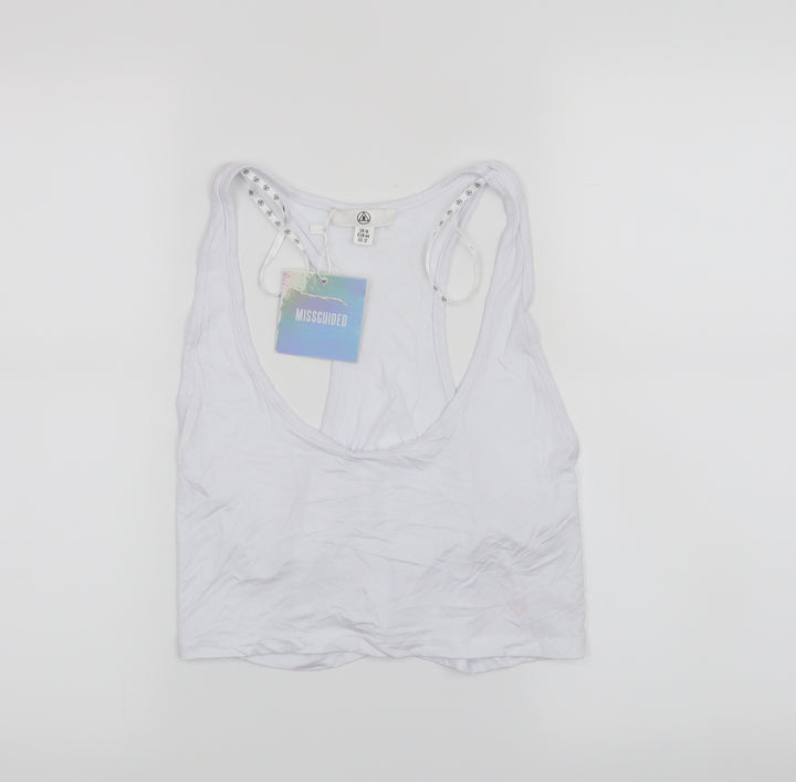 Missguided Womens White   Cropped Tank Size 16