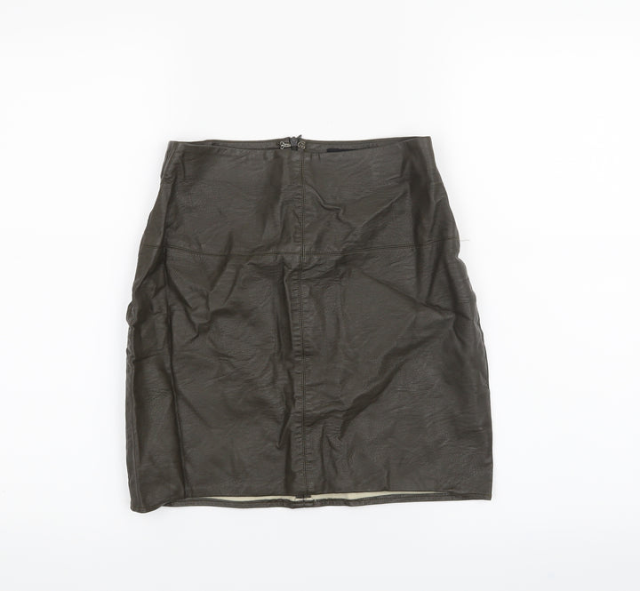 Missguided Womens Green A-Line Skirt Size 8