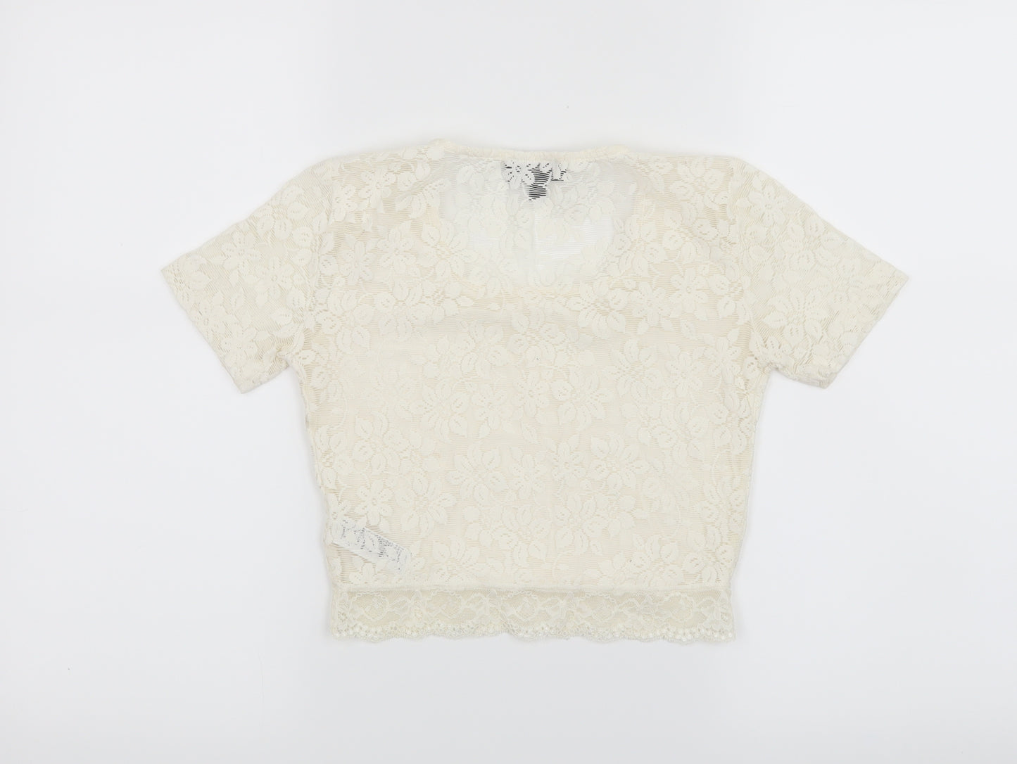 Topshop Womens White   Cropped T-Shirt Size 8