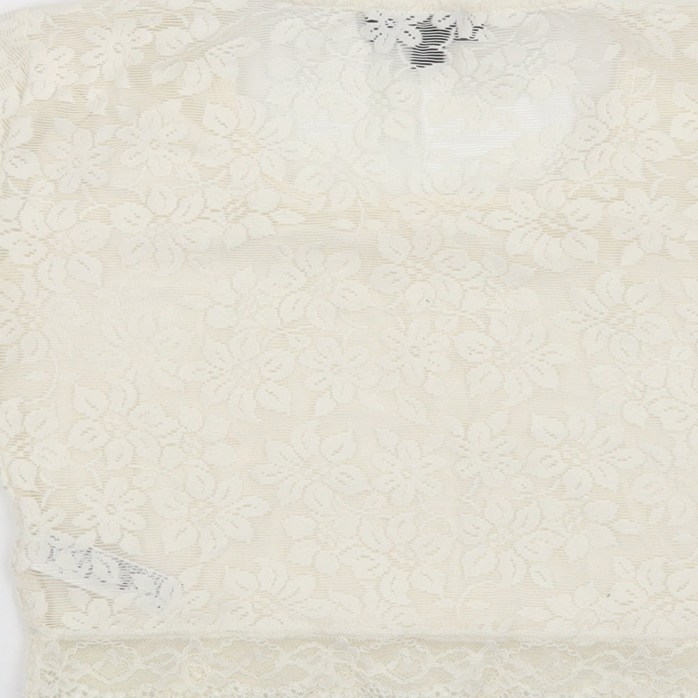 Topshop Womens White   Cropped T-Shirt Size 8